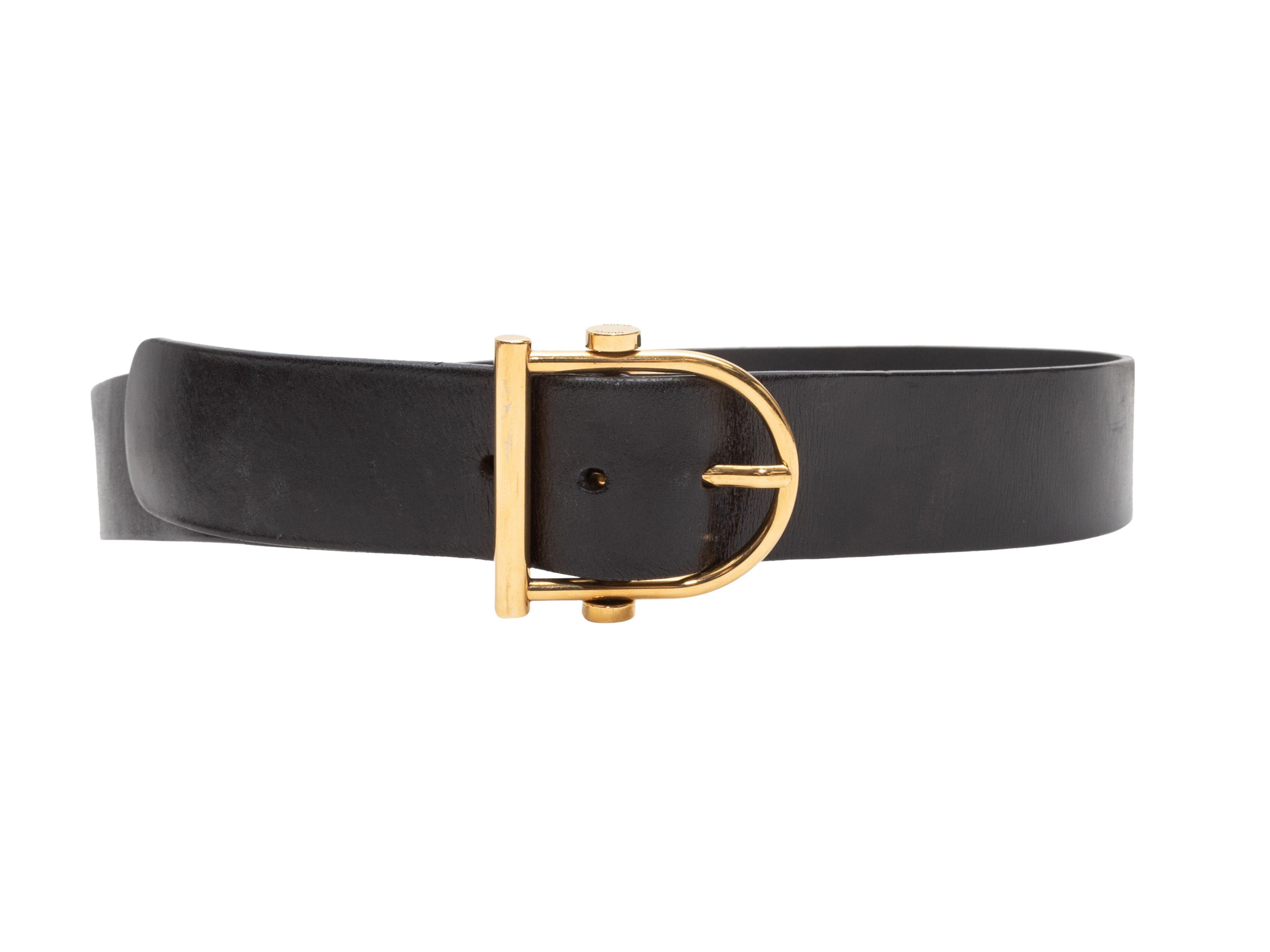 Gucci Black Leather Horsebit Belt In Good Condition In New York, NY
