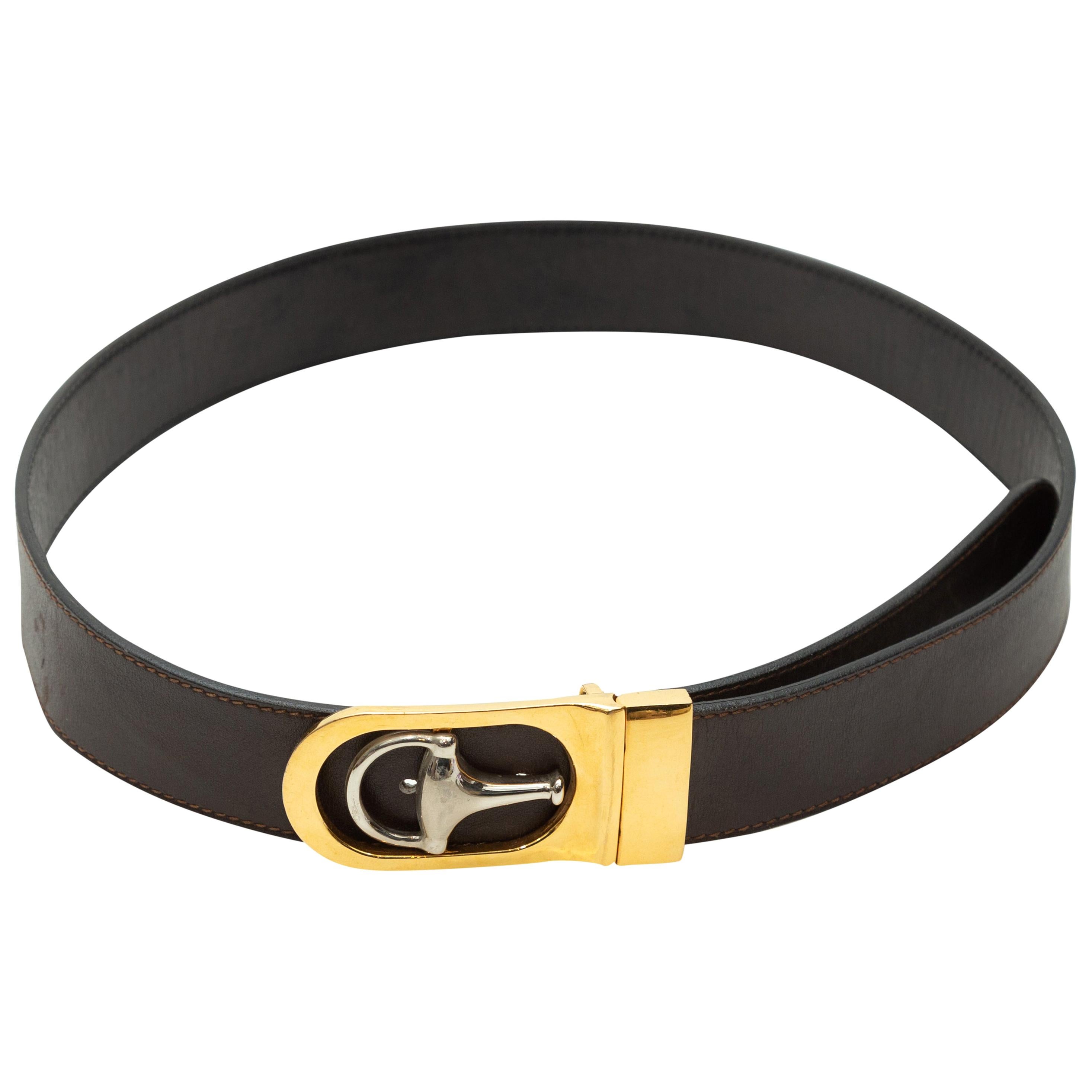 Gucci Black Leather Horsebit Belt