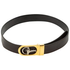 Gucci - Ceinture mors en cuir noir