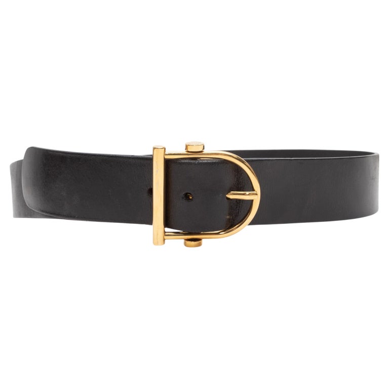 Gucci Black Leather Horsebit Belt For Sale at 1stDibs