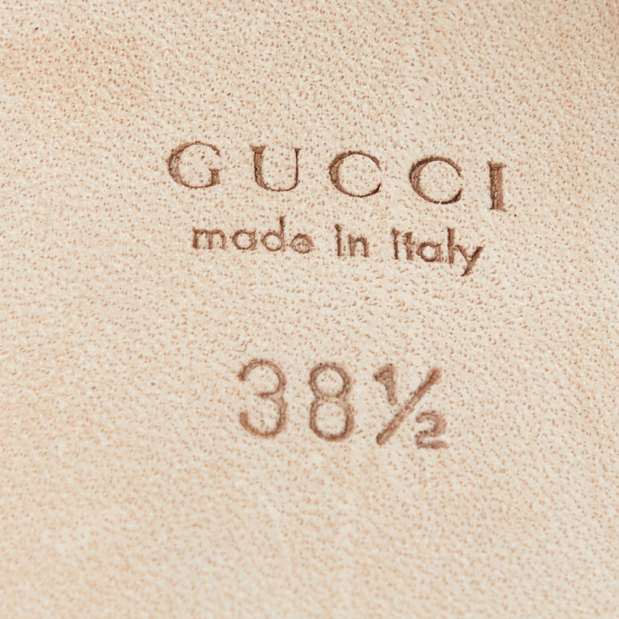 Gucci - Escarpins à talon bloc en cuir noir Taille 38,5 Pour femmes en vente