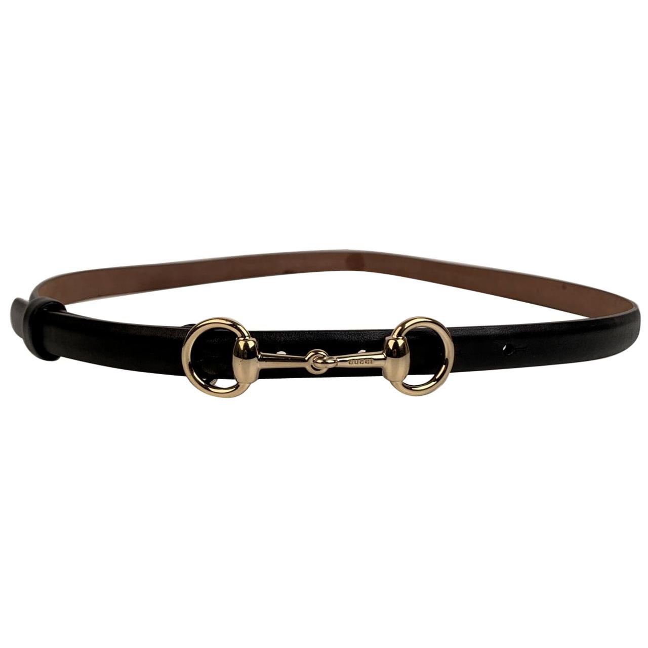 Gucci Black Leather Horsebit Buckle Skinny Belt Size 90/36 For Sale at  1stDibs | gucci horsebit belt, gucci belt horsebit buckle, skinny horsebit  belt