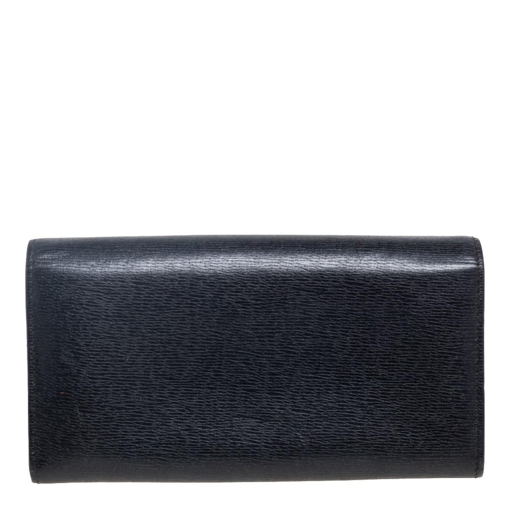 Gucci Black Leather Horsebit Continental Wallet 7
