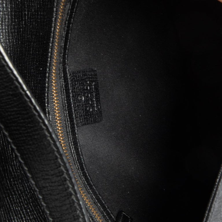 Gucci Black Monogram Canvas Horsebit Flap Shoulder Bag