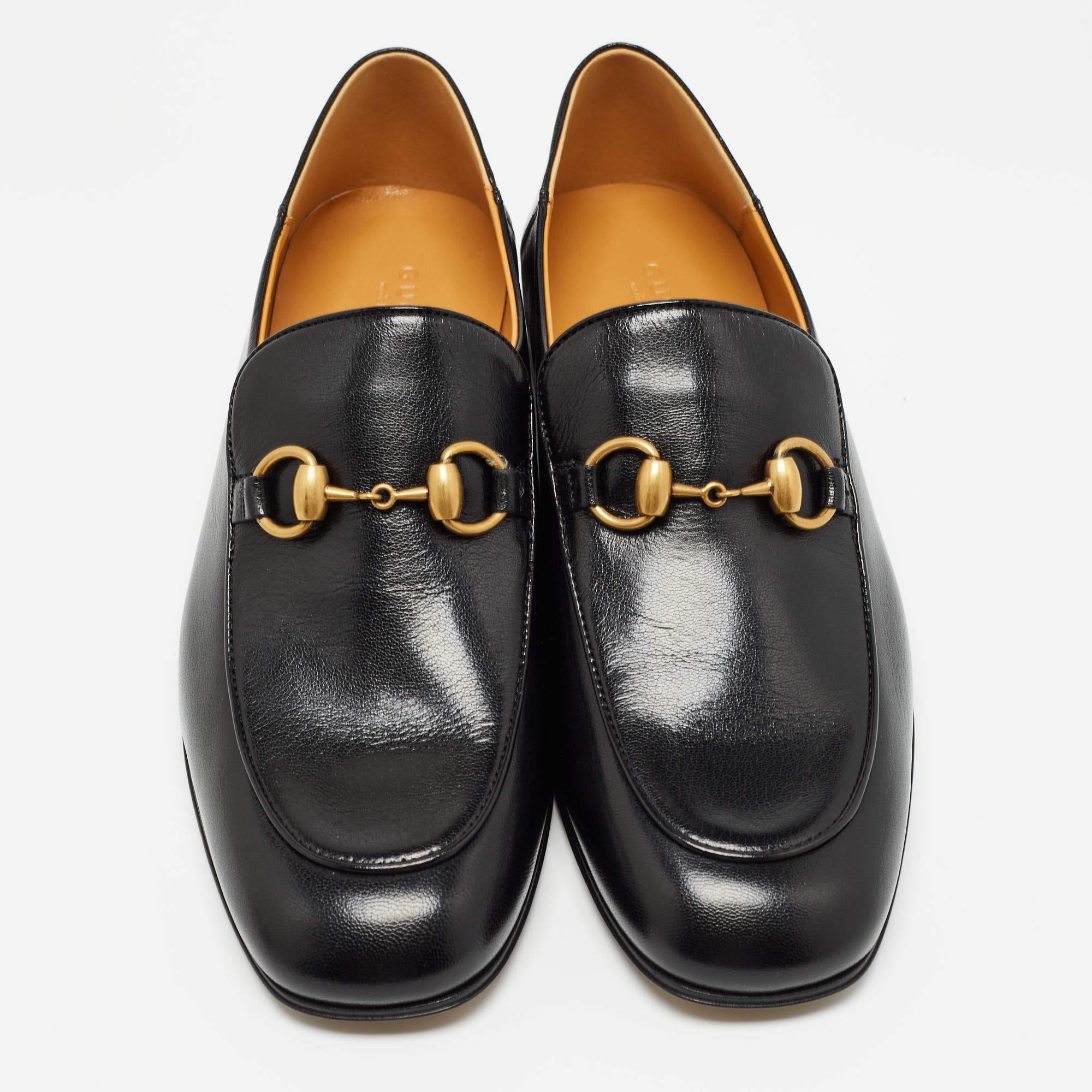 Gucci Black Leather Horsebit Foldable Loafers Size 39 1