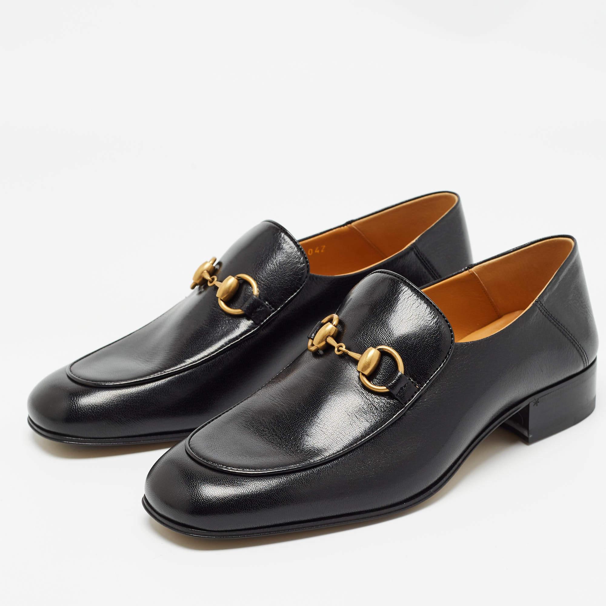 Gucci Black Leather Horsebit Foldable Loafers Size 39 2
