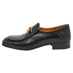 Gucci Horsebit klappbare Loafers aus schwarzem Leder, Größe 41