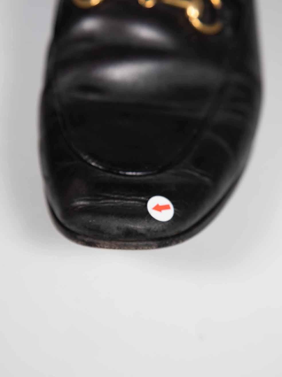 Gucci Black Leather Horsebit Jordaan Flat Loafers Size IT 39 For Sale 1