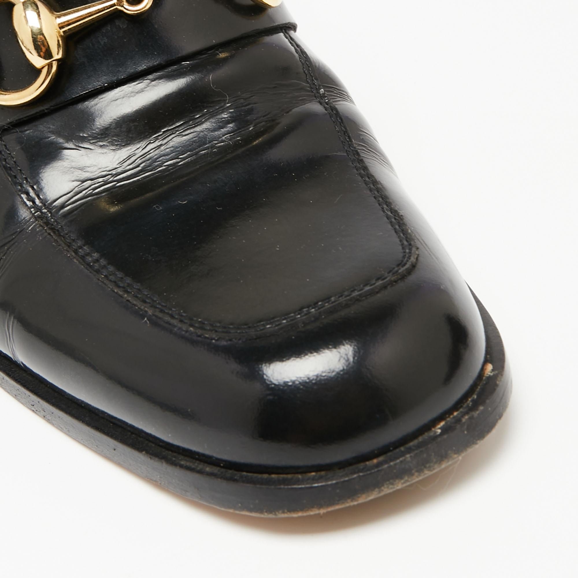 Gucci Black Leather Horsebit Loafer Pumps Size 37 1