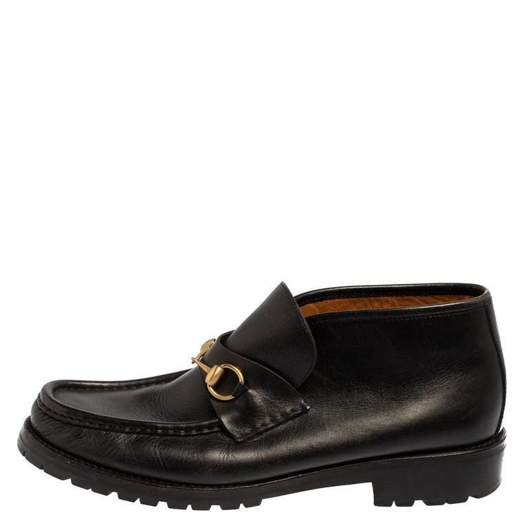 Gucci Black Leather Horsebit Loafer Size 46 at 1stDibs