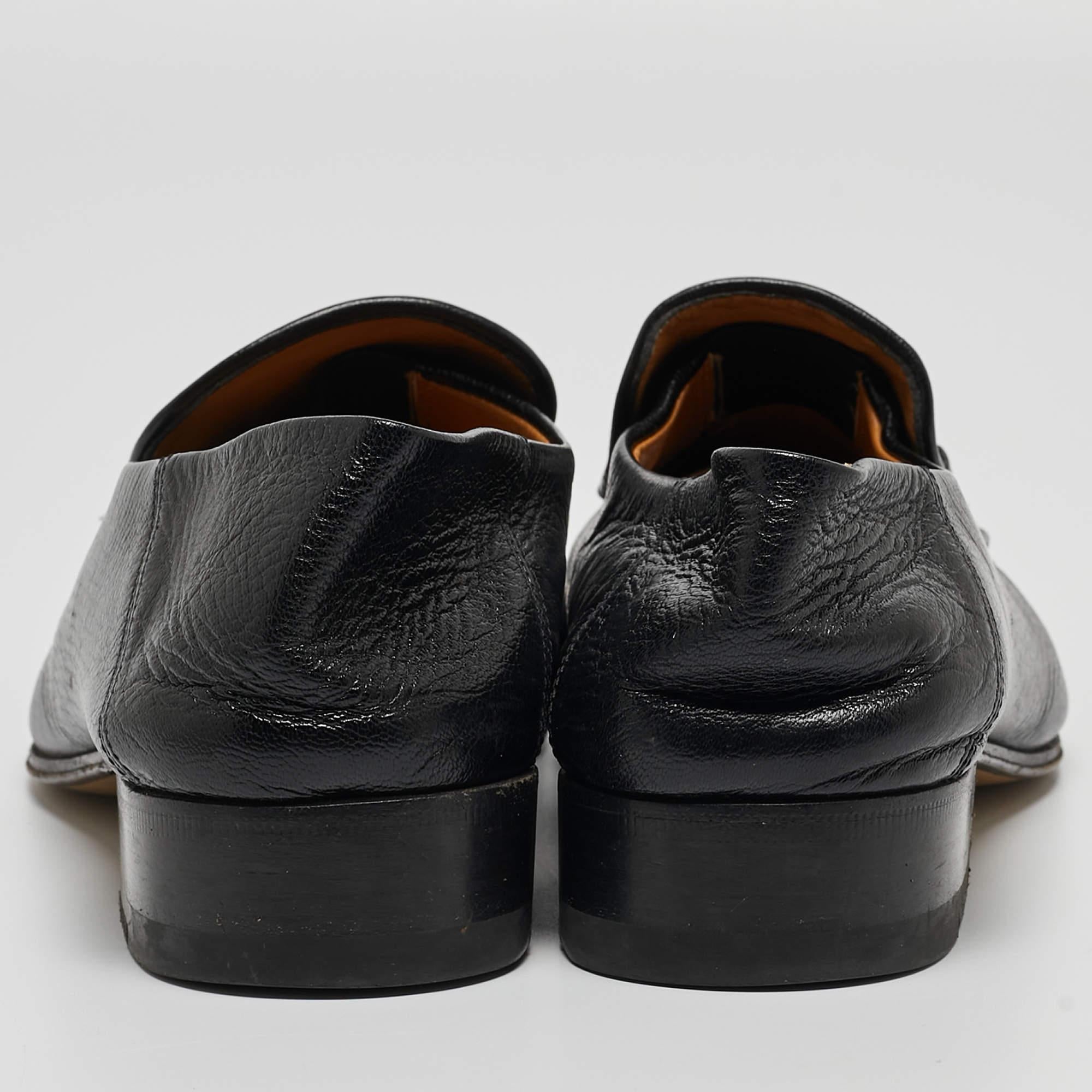 Gucci Black Leather Horsebit Loafers Size 36.5 For Sale 1