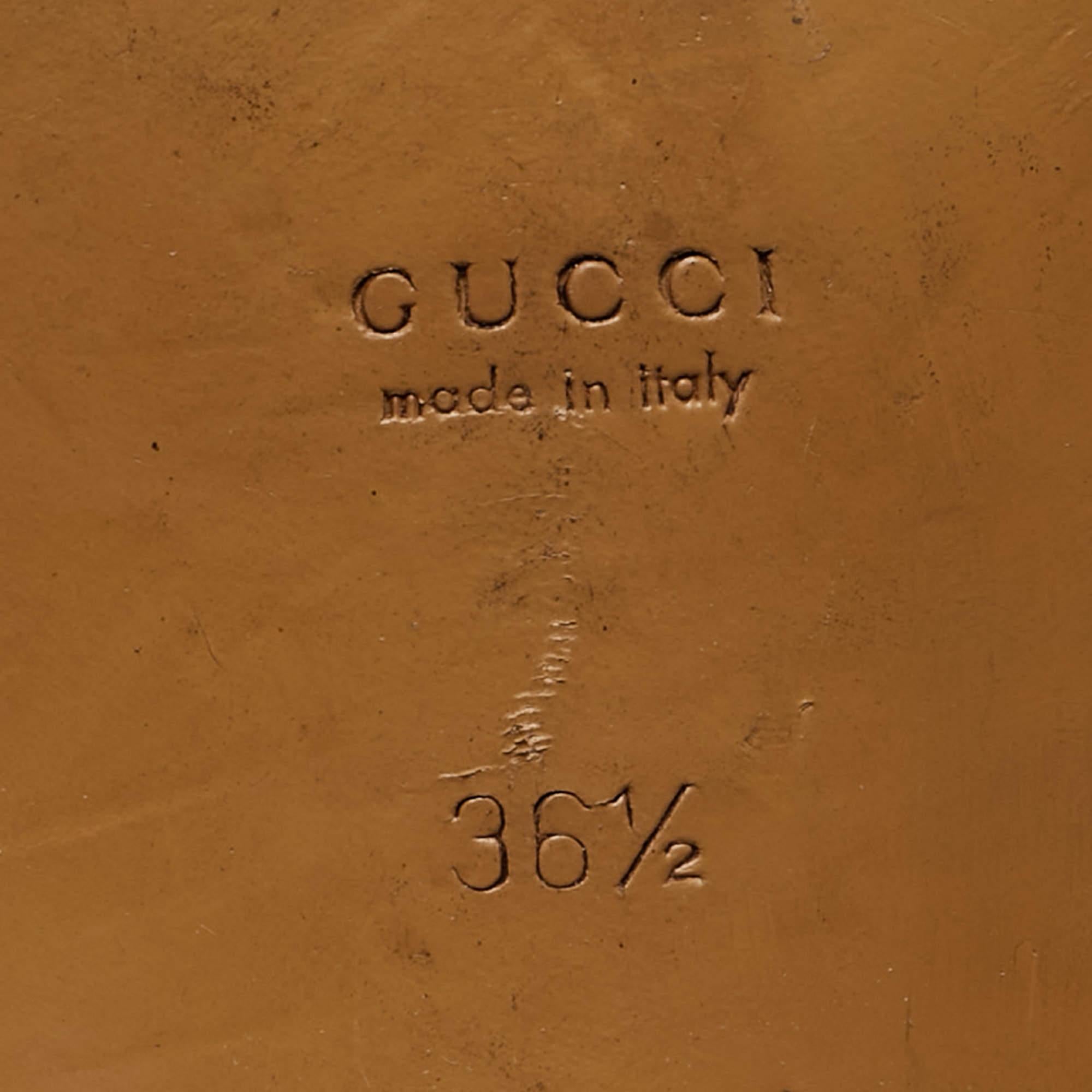 Gucci - Mocassins en cuir noir à mors, taille 36.5 en vente 3