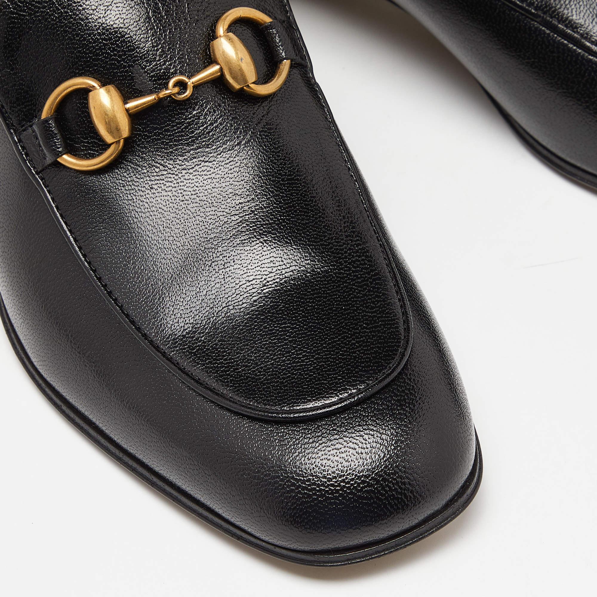Women's Gucci Black Leather Horsebit Loafers Size 38.5