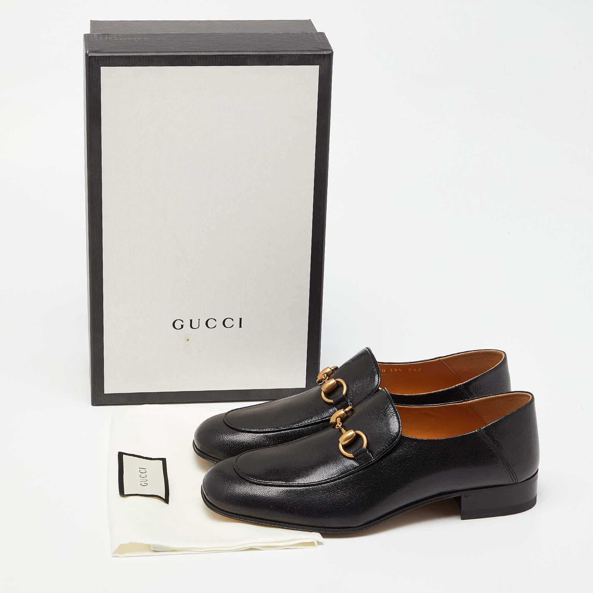 Gucci Black Leather Horsebit Loafers Size 38.5 5