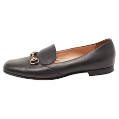 Used Gucci Black Leather Horsebit Loafers Size 41