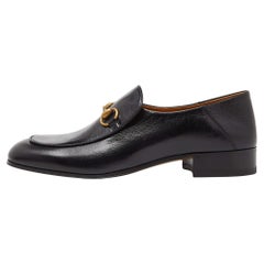 Used Gucci Black Leather Horsebit Loafers Size 42.5