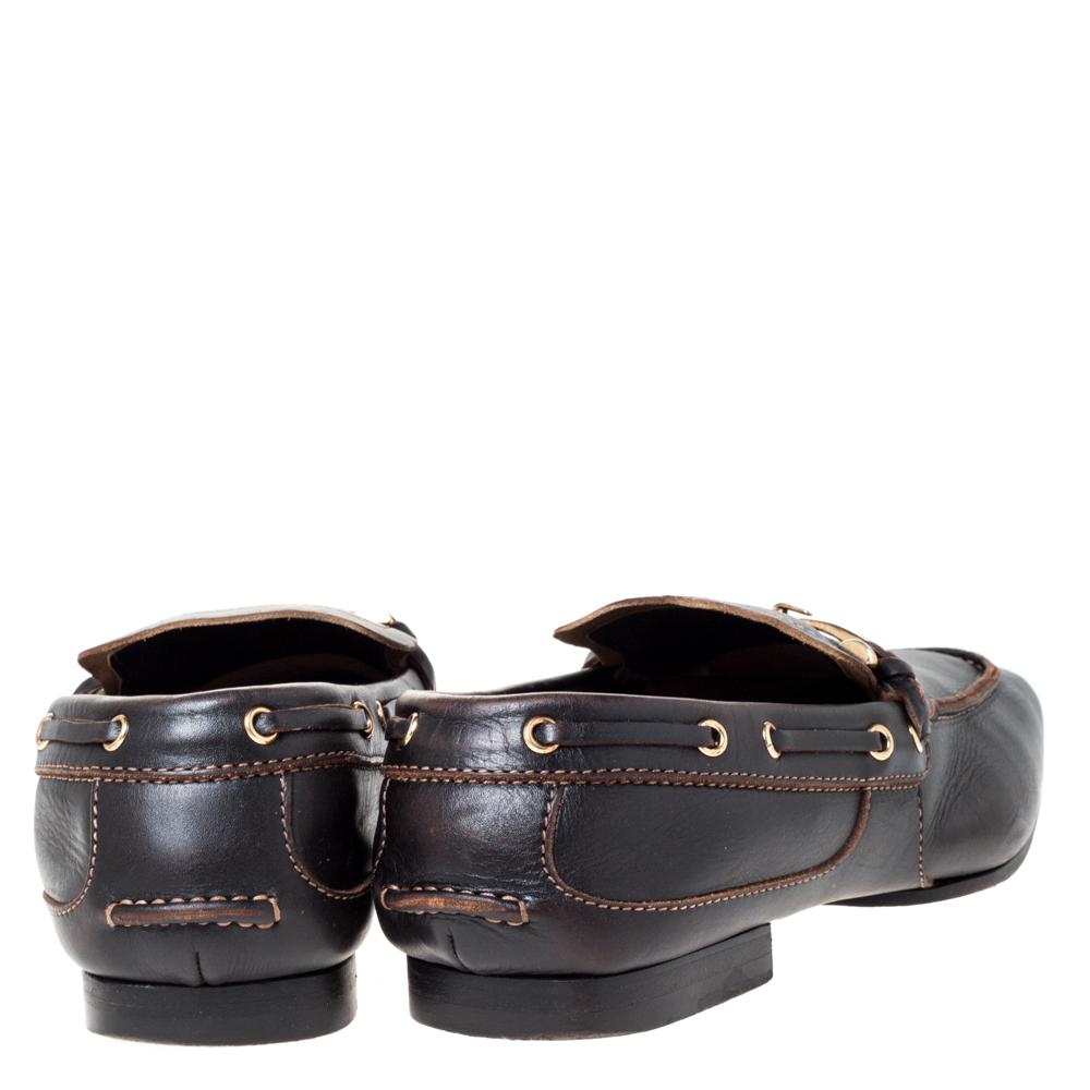 Gucci Black Leather Horsebit Loafers Size 43 In Good Condition For Sale In Dubai, Al Qouz 2