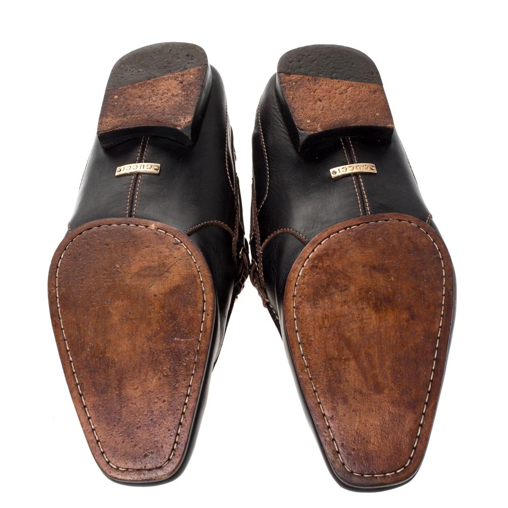 Gucci Black Leather Horsebit Loafers Size 43 For Sale 2