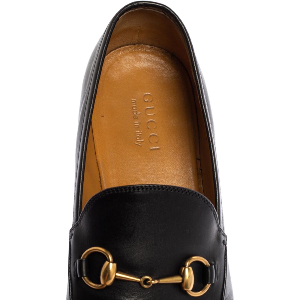 Gucci Black Leather Horsebit Loafers Size 44.5 2