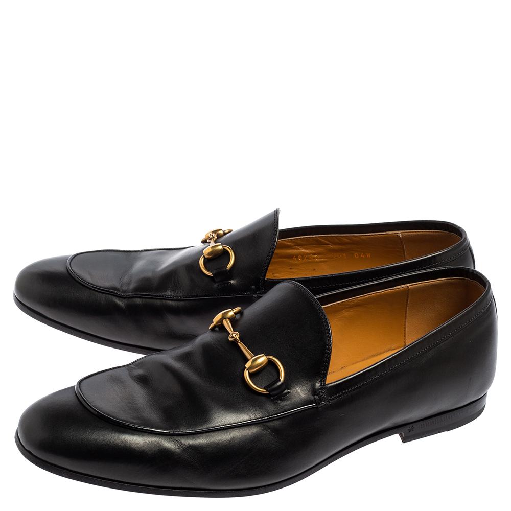 Gucci Black Leather Horsebit Loafers Size 44.5 3