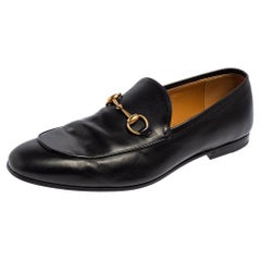 Used Gucci Black Leather Horsebit Loafers Size 44.5