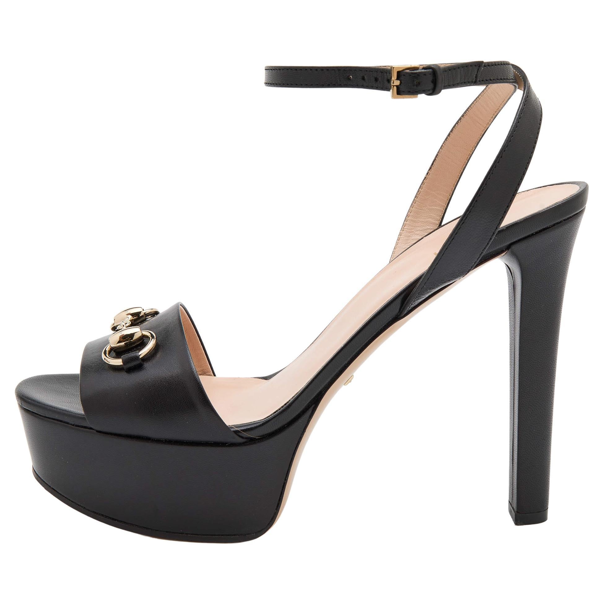 Gucci Horsebit Sandals Heels 28 For Sale on 1stDibs