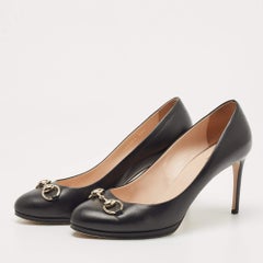 Gucci - Escarpins à plateforme en cuir noir Taille 39.5