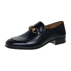 Gucci Mors en cuir noir Quentin Slip On Loafers Taille 40.5