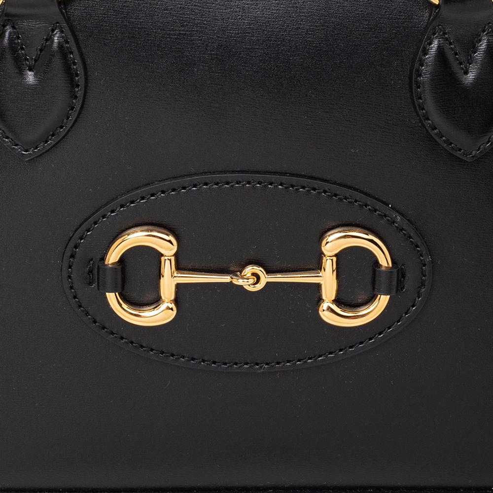 Gucci Black Leather Horsebit Shoulder Bag 6