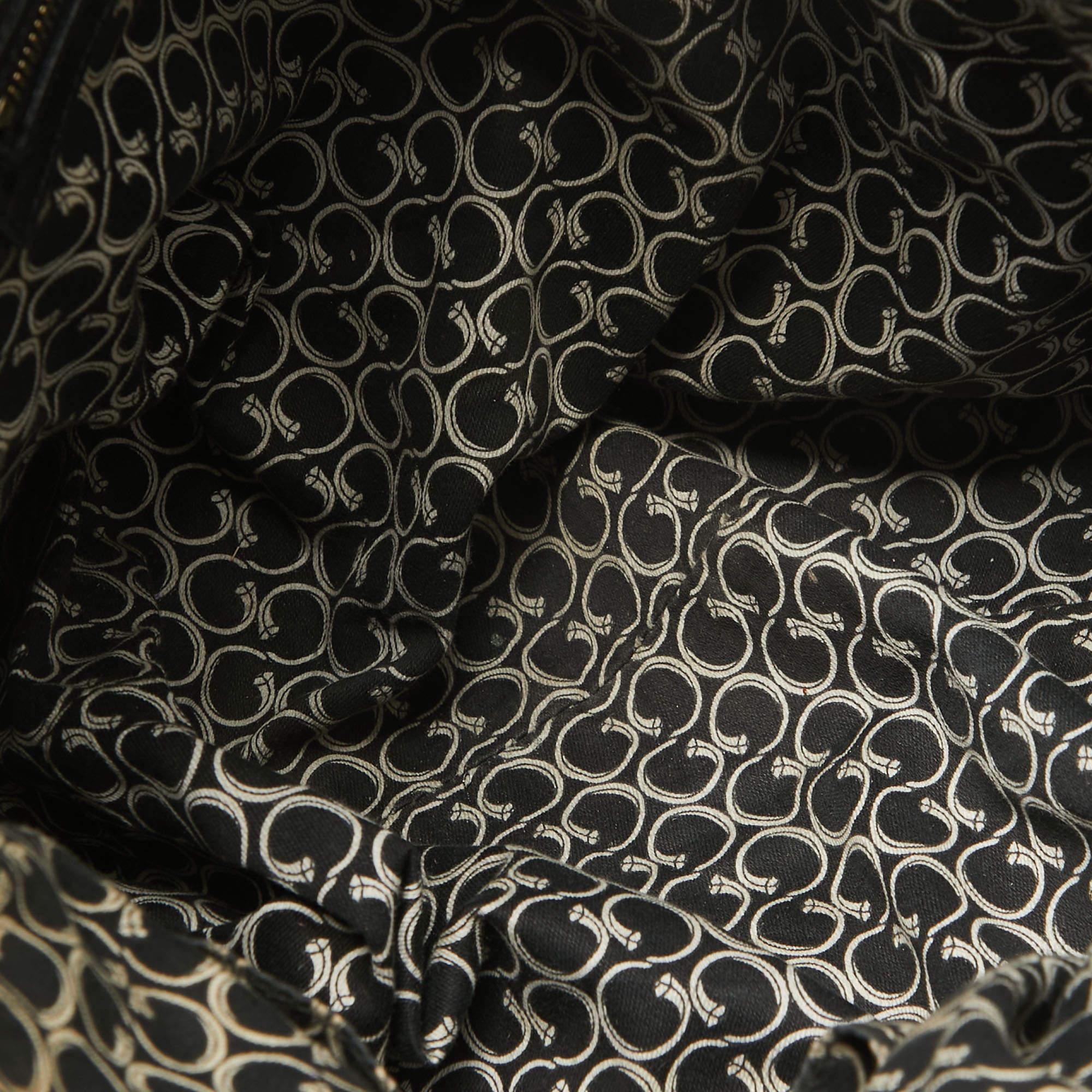 Gucci Black Leather Horsebit Shoulder Bag For Sale 2