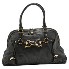 Used Gucci Black Leather Horsebit Shoulder Bag