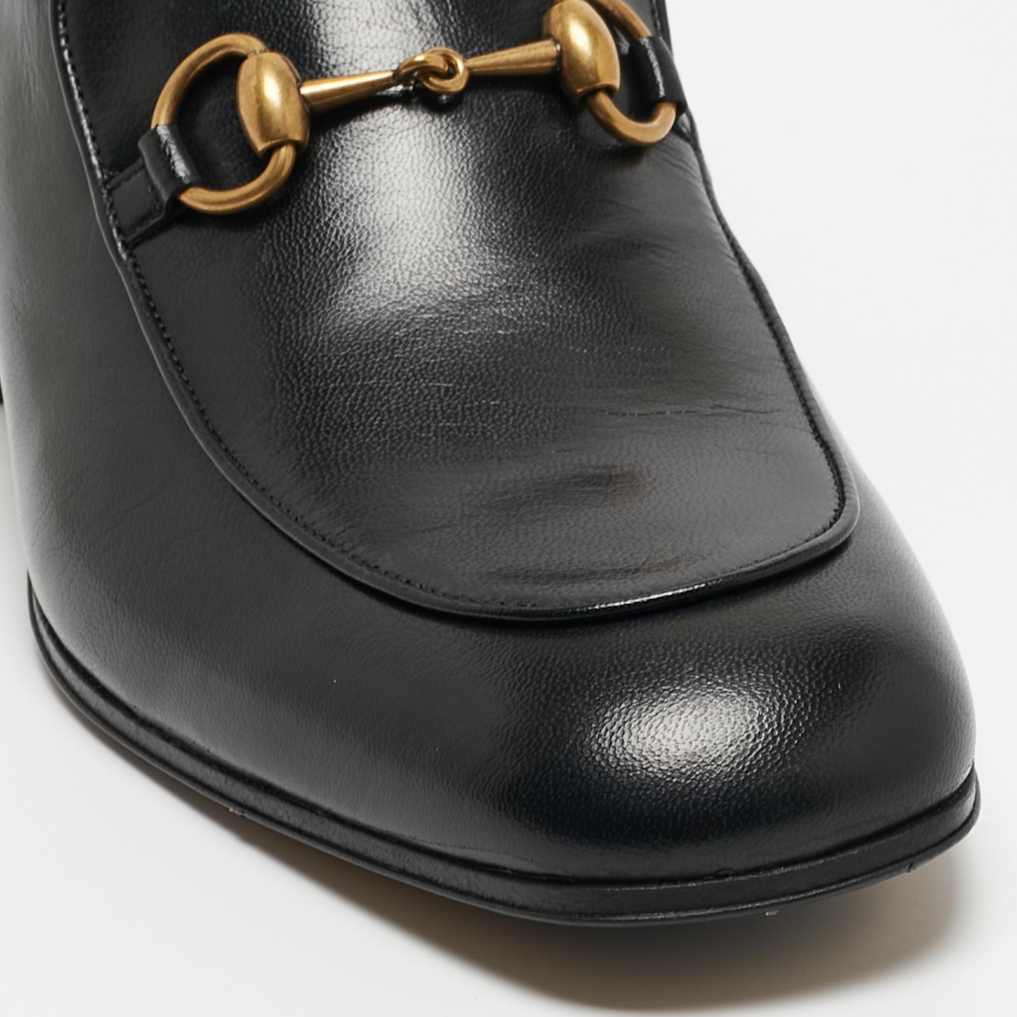 Men's Gucci Black Leather Horsebit Slip On Loafers Size 42