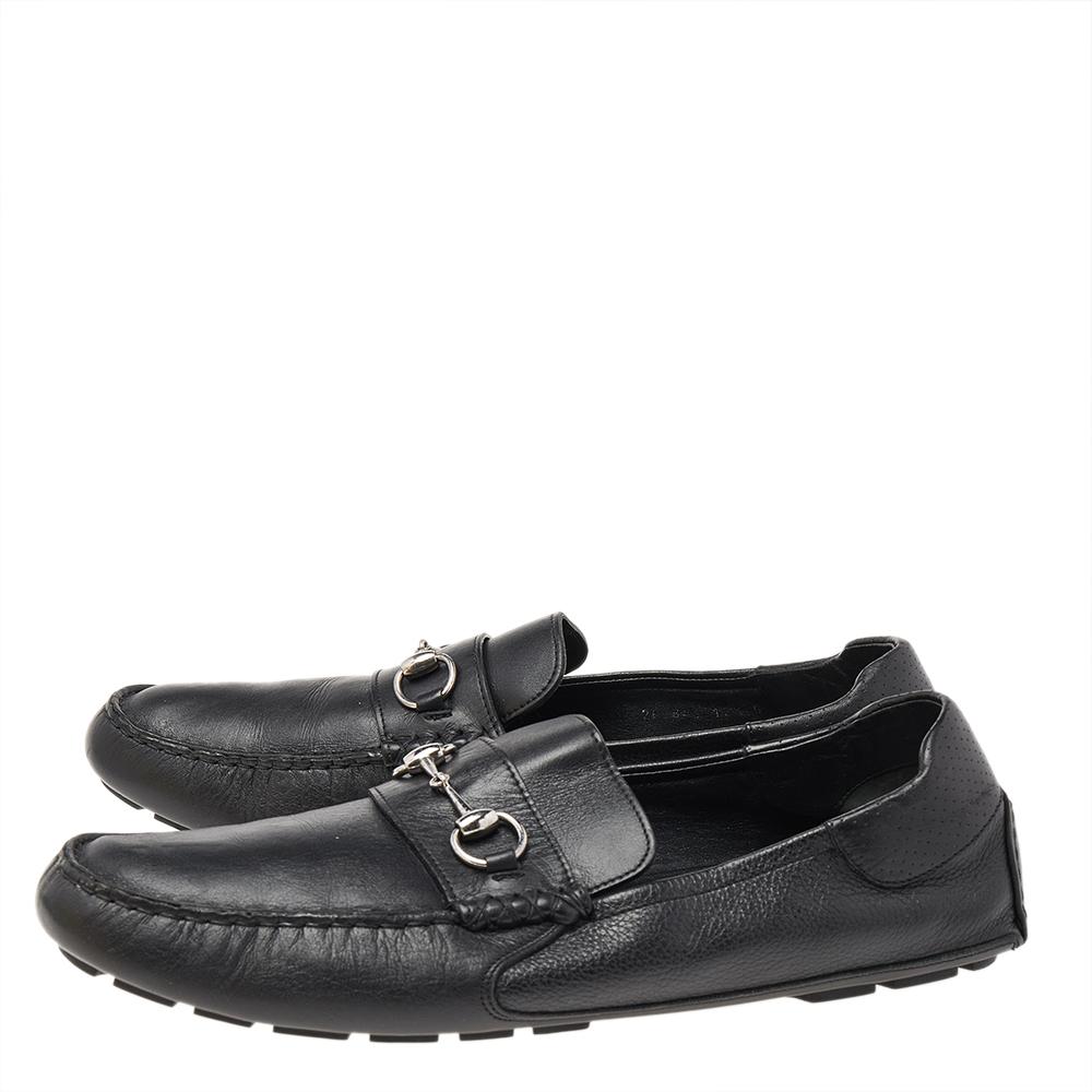 Gucci Black Leather Horsebit Slip On Loafers Size 46.5 For Sale at 1stDibs lopha shoes men s gucci loafers