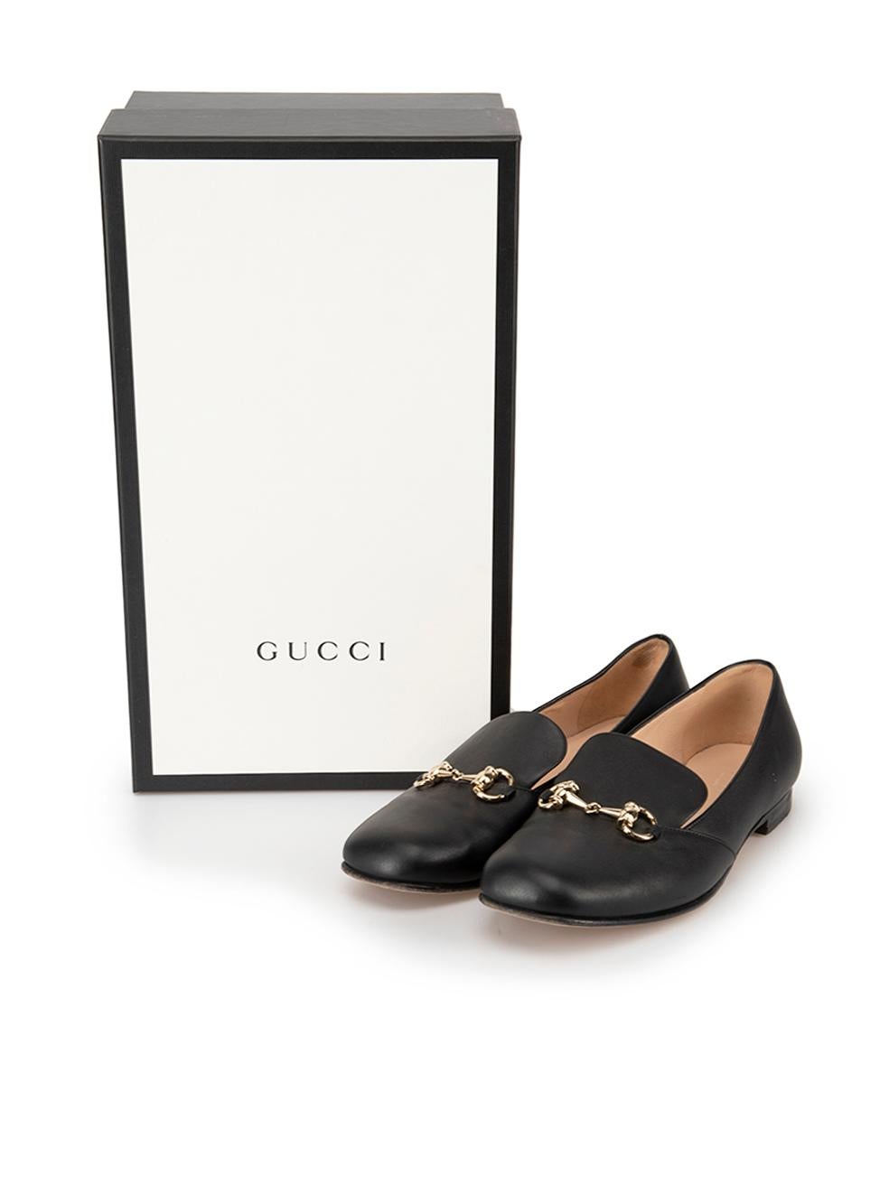 Gucci Black Leather Horsebit Square Toe Loafers Size IT 39.5 1