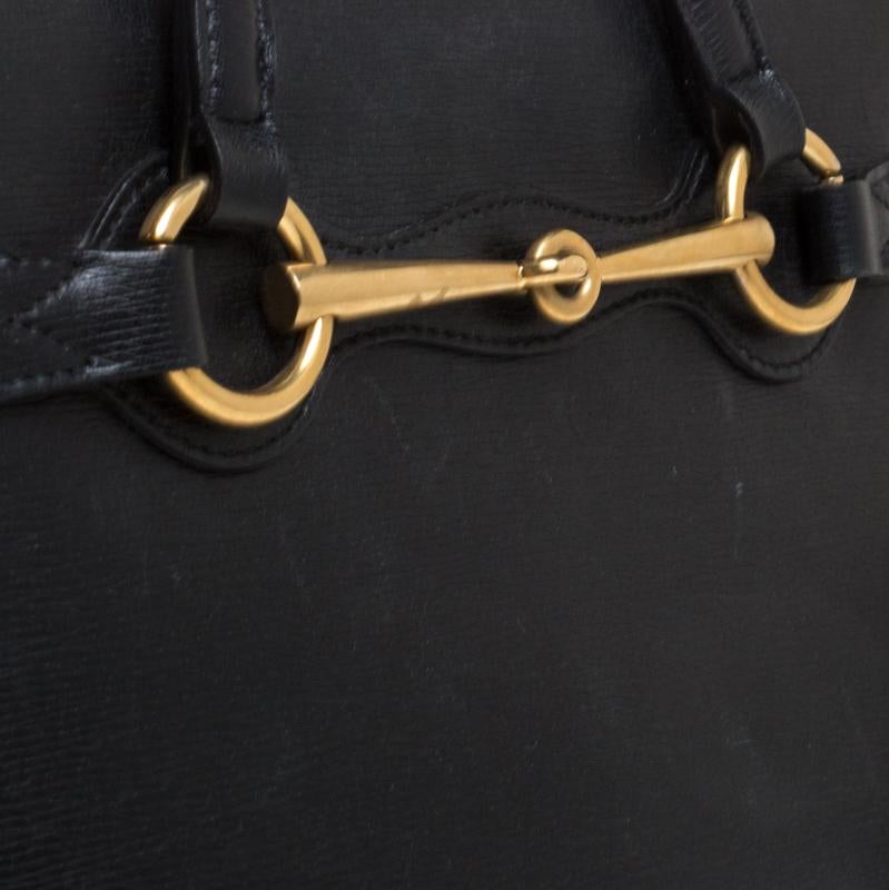 Gucci Horsebit-Tasche aus schwarzem Leder 6