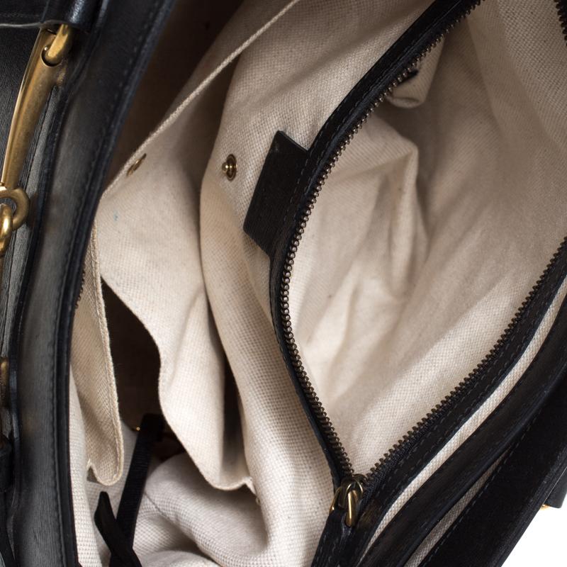Gucci Horsebit-Tasche aus schwarzem Leder 1