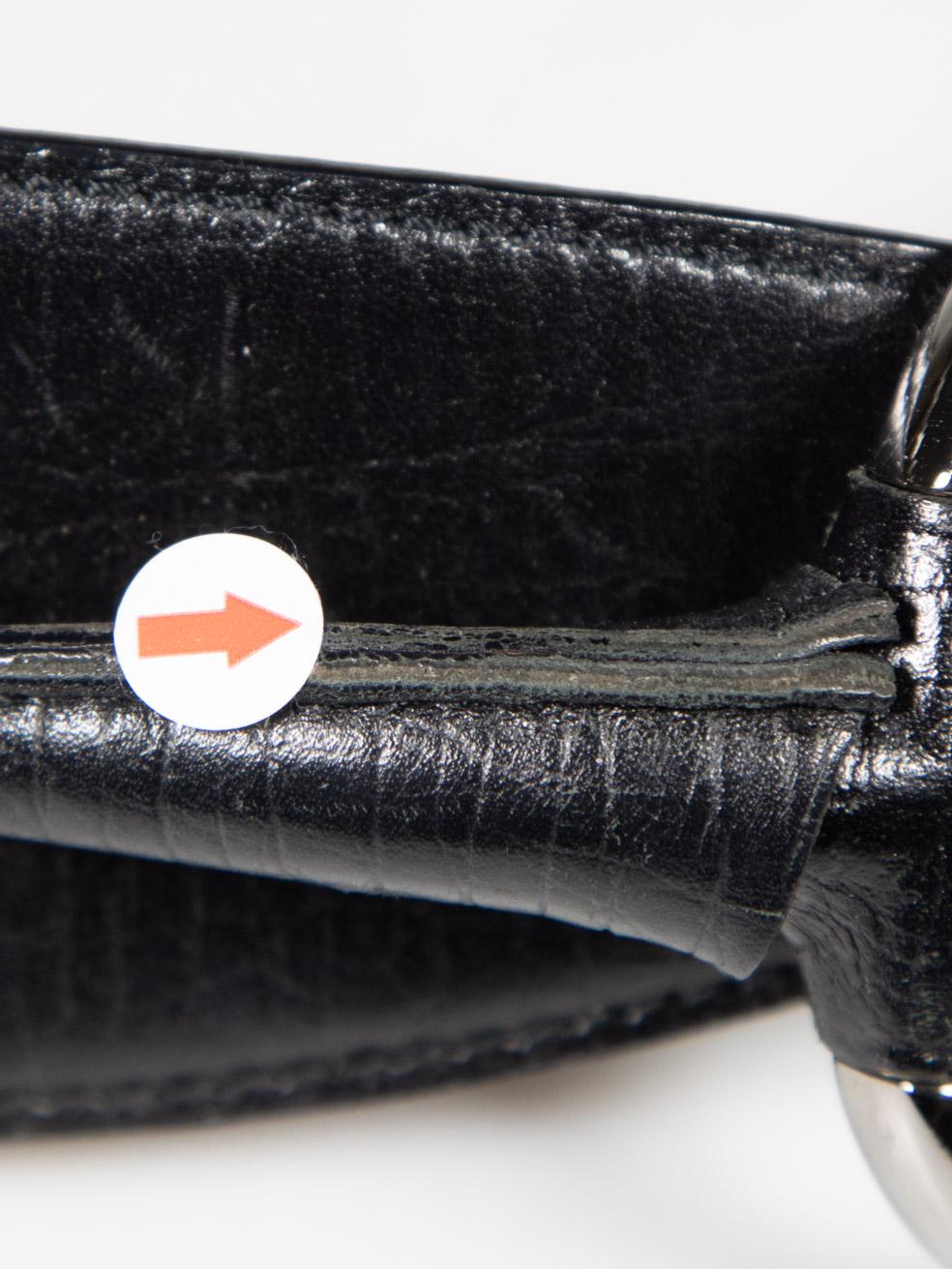 Gucci Black Leather Horsebit Waist Belt 4