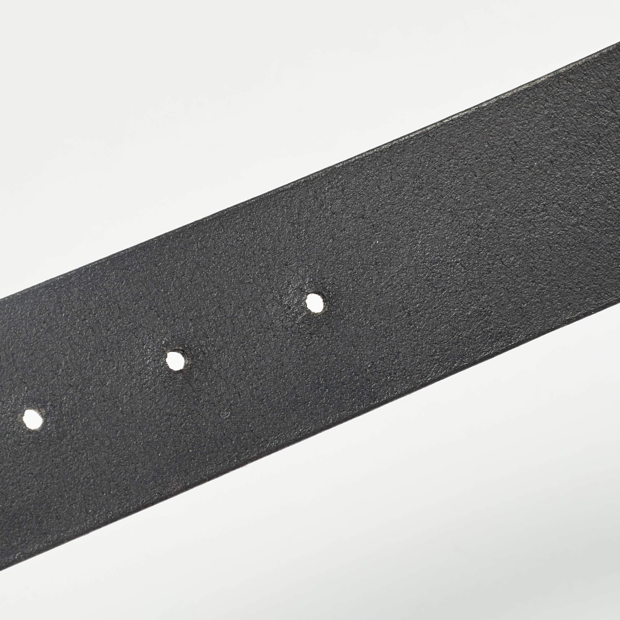 Women's Gucci Black Leather Hysteria Buckle Belt 90CM For Sale