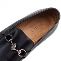 Gucci, pelle nera, Hysteria Horsebit Slip On Loafers Taglia 43.5