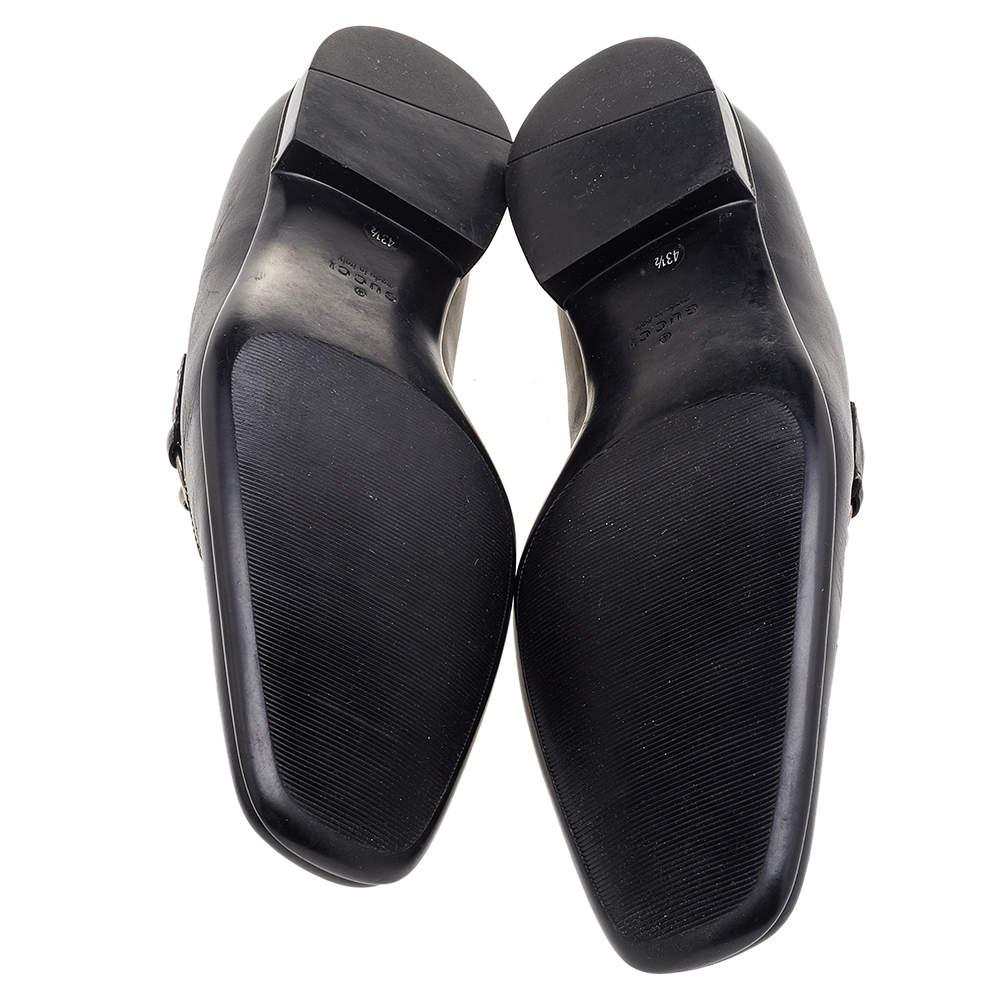 Gucci Hysteria Horsebit Slip On Loafers aus schwarzem Leder, Größe 43,5 im Zustand „Relativ gut“ im Angebot in Dubai, Al Qouz 2