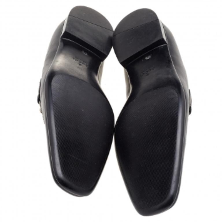 Mocasines Gucci Black Leather Hysteria Horsebit Slip On Talla 43.5 en venta 1