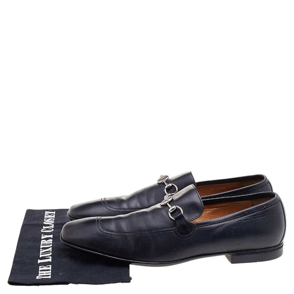 Gucci Hysteria Horsebit Slip On Loafers aus schwarzem Leder, Größe 43,5 im Angebot 3