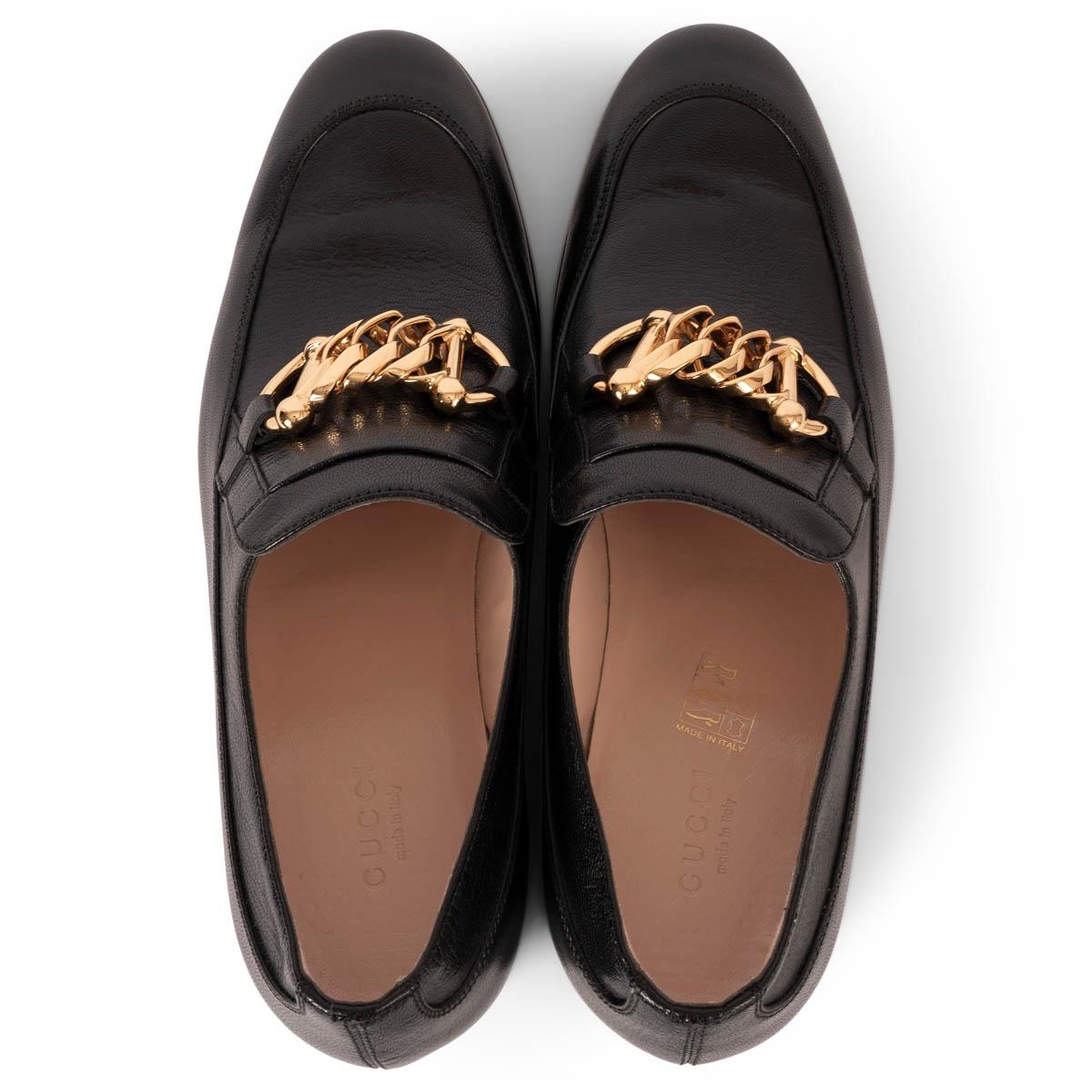 GUCCI black leather ICE LOLLY Loafers Shoes 39 For Sale 1