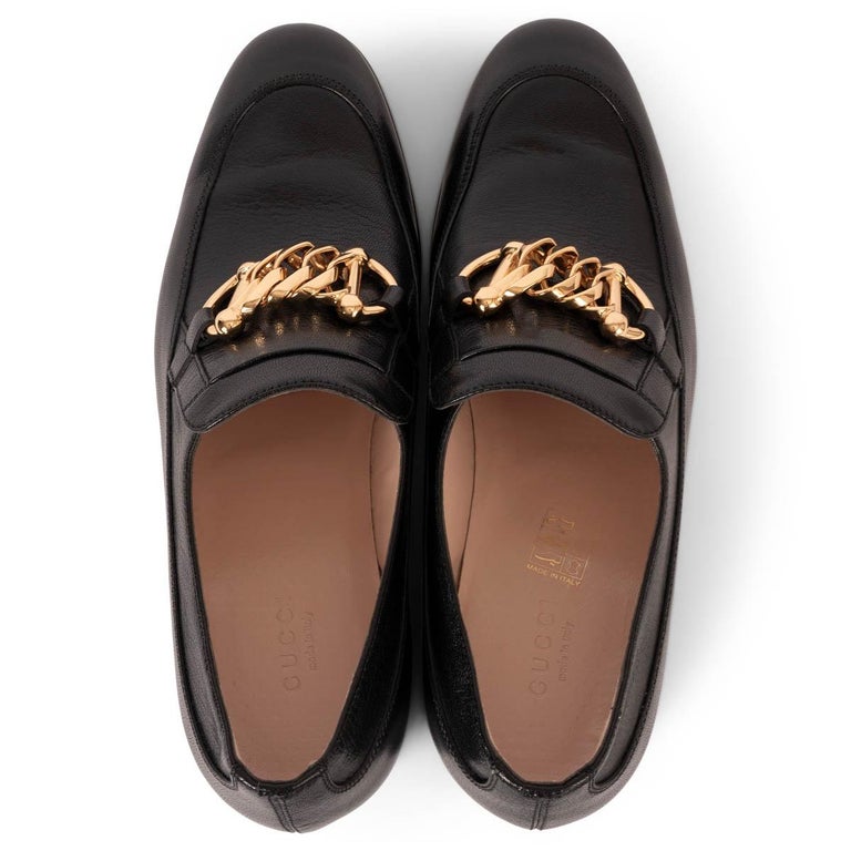 GUCCI black leather ICE LOLLY Loafers Shoes 39 For Sale at  display picture 3