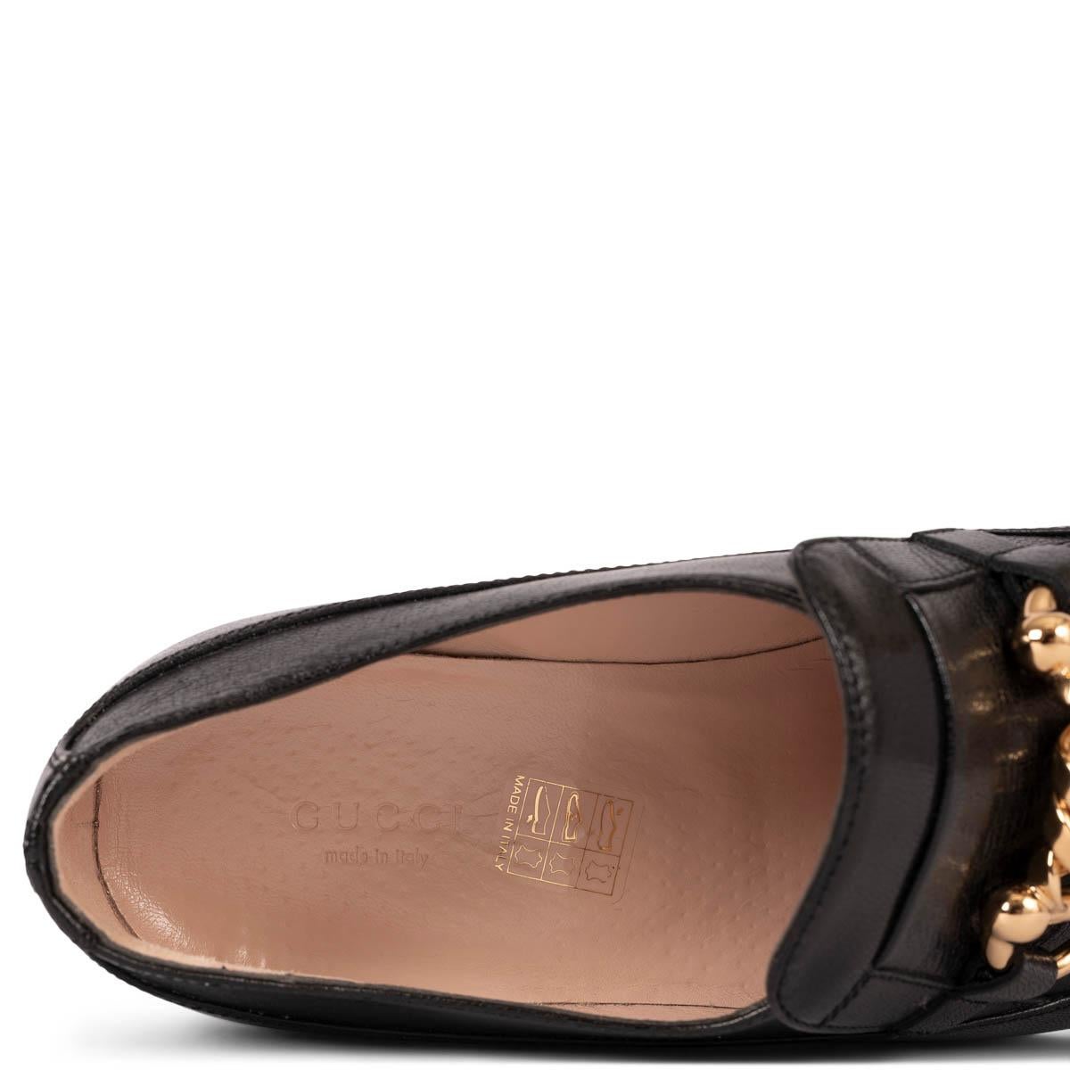 GUCCI black leather ICE LOLLY Loafers Shoes 39 For Sale 3