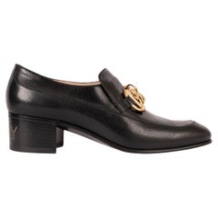 Used GUCCI black leather ICE LOLLY Loafers Shoes 39