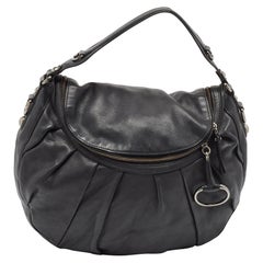 Gucci Black Leather Icon Bit Hobo