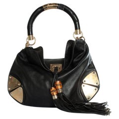 Gucci, Black leather indy bag