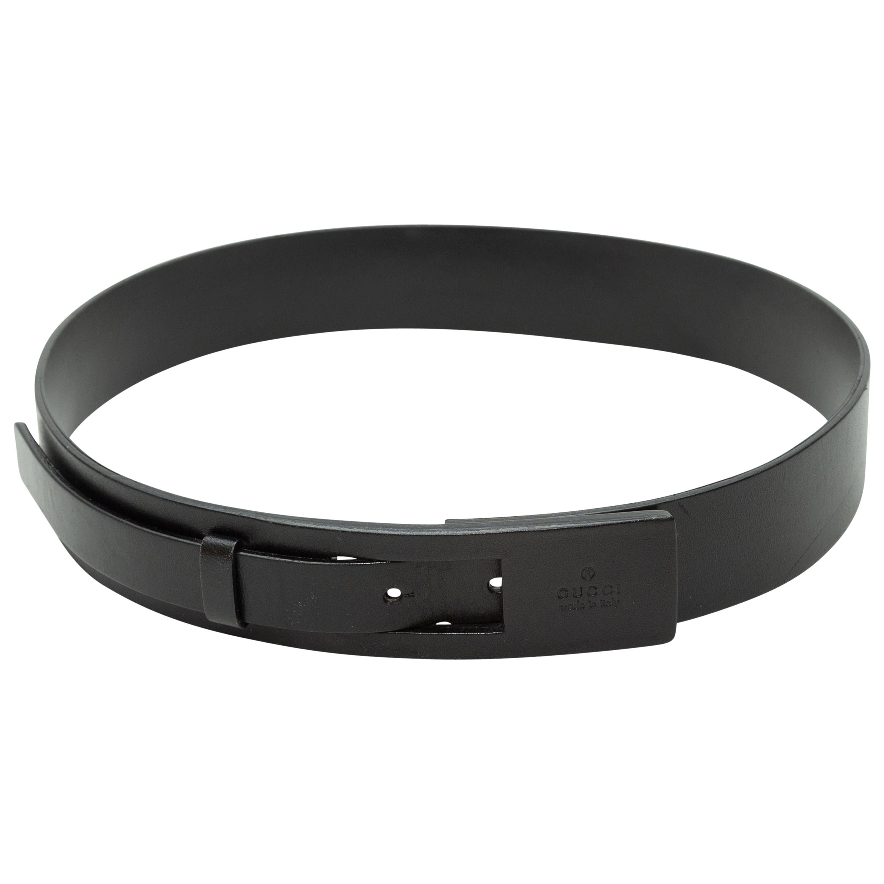 Gucci Black Leather Insert Belt