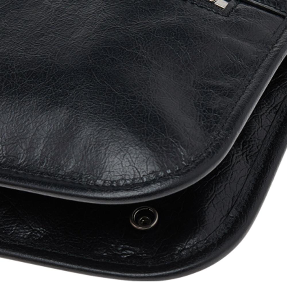 Gucci Black Leather Interlocking G Messenger Bag 7